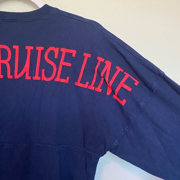 Disney Cruise Line Lace-Up Spirit Jersey Nautical Vacation Navy Blue/Red Sz XS - Picture 8 of 9